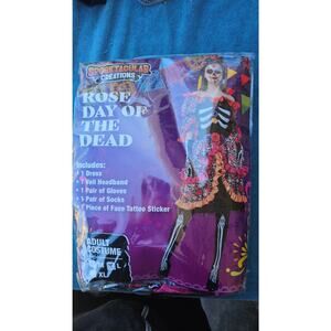 Rose Day of the‎ Dead size large woman's costume-NEW
